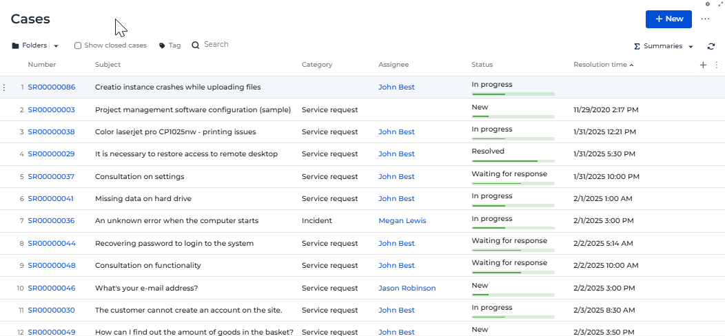 Custom text tone of the minimized case resolution