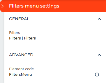 Fig. 2 Filters menu settings