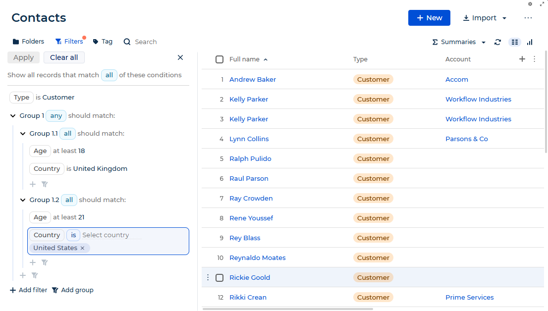 Fig. 16 Audience segmentation filter for a car sales campaign
