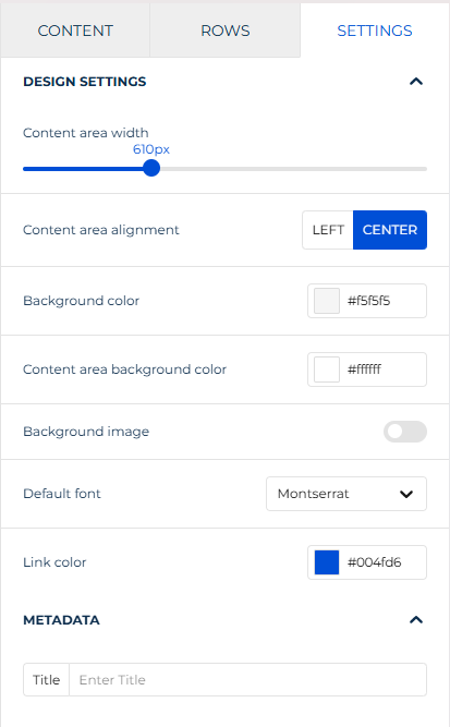 Fig. 2 Design settings