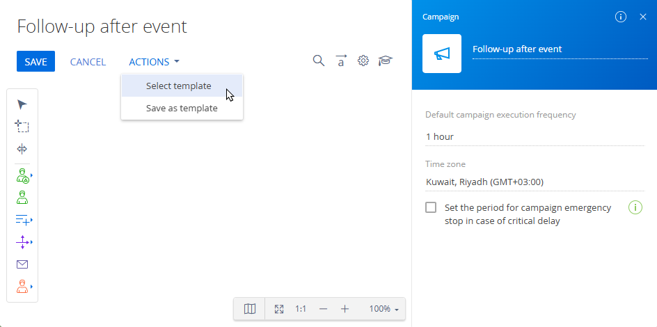 Fig. 7 Select the campaign workflow template