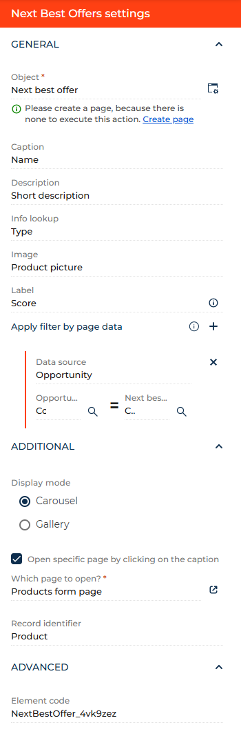 Fig. 1 Set up a Next best offer component