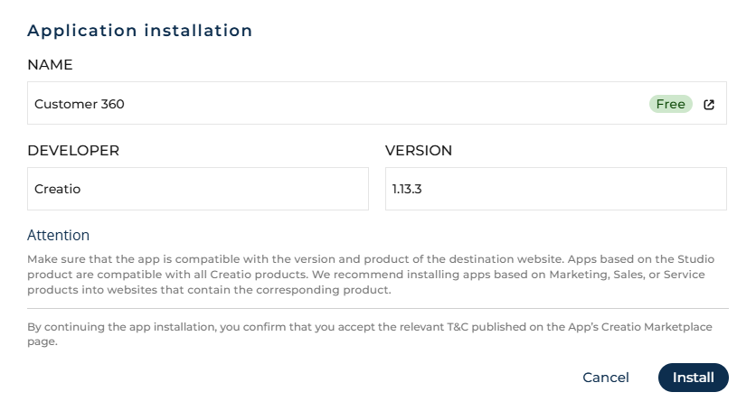 Fig. 14 App update window of Customer 360 app