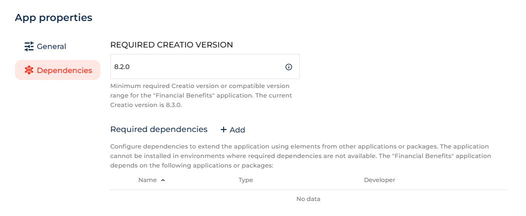 Fig. 6 Specify the required Creatio version