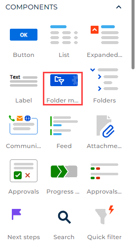  Fig. 2 The Folder management menu component