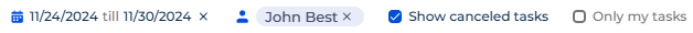 Fig. 1 Quick filter in the Calendar section
