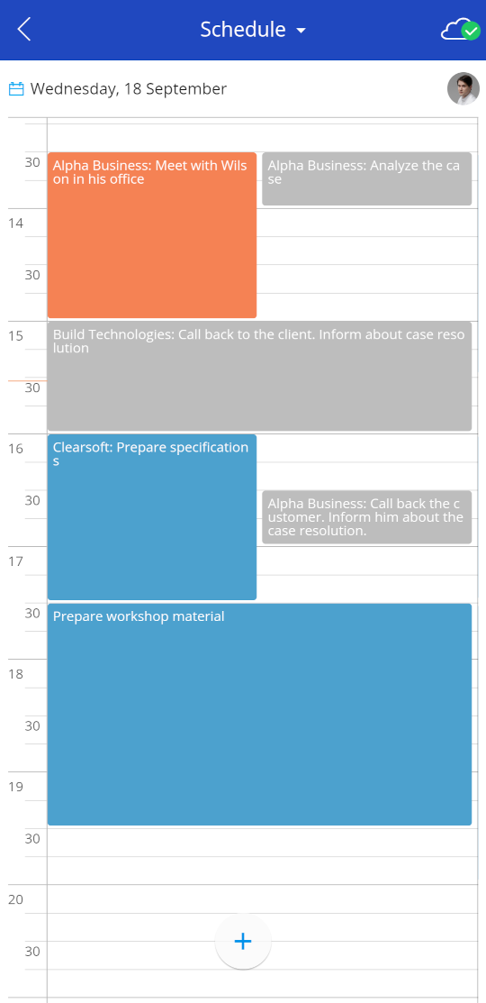 Fig. 1 Tasks section of the mobile application
