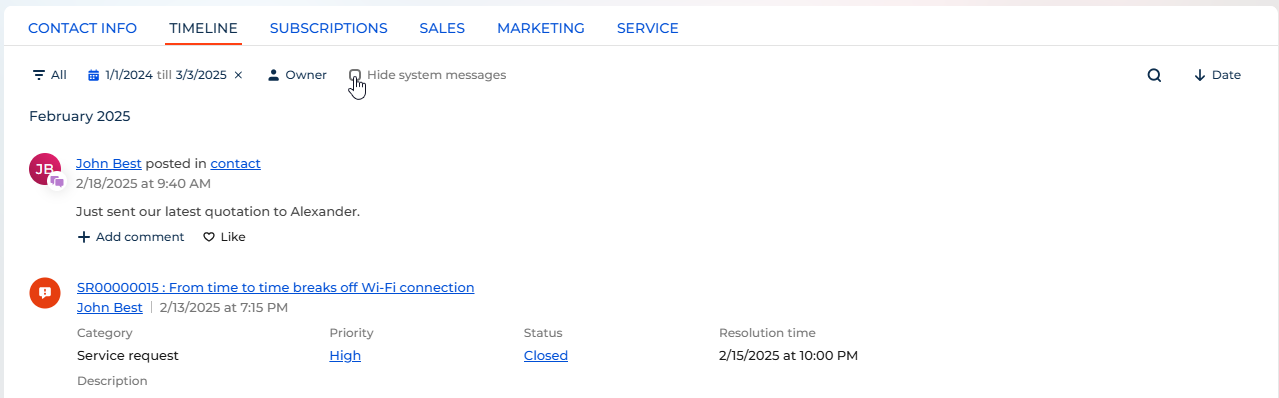 Fig. 5 Hide system messages