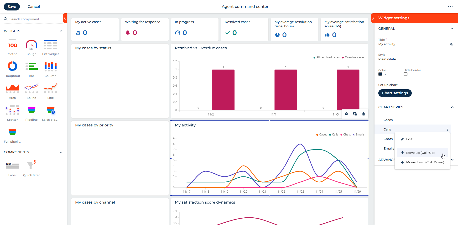 Arrange chart series