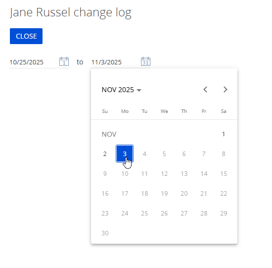 Fig. 5 Filter changes by date for the log of a specific record