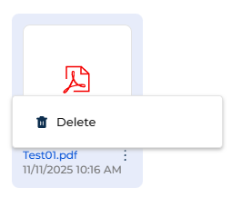 Delete button on attachment gallery on record page