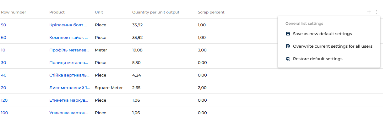 restore default settings