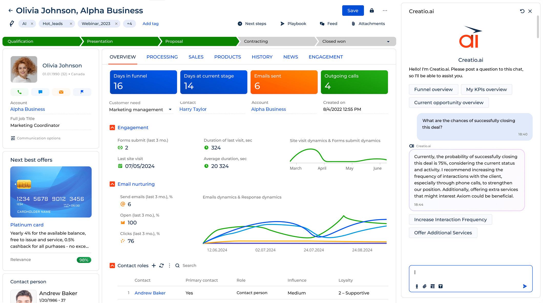 Creatio AI CRM