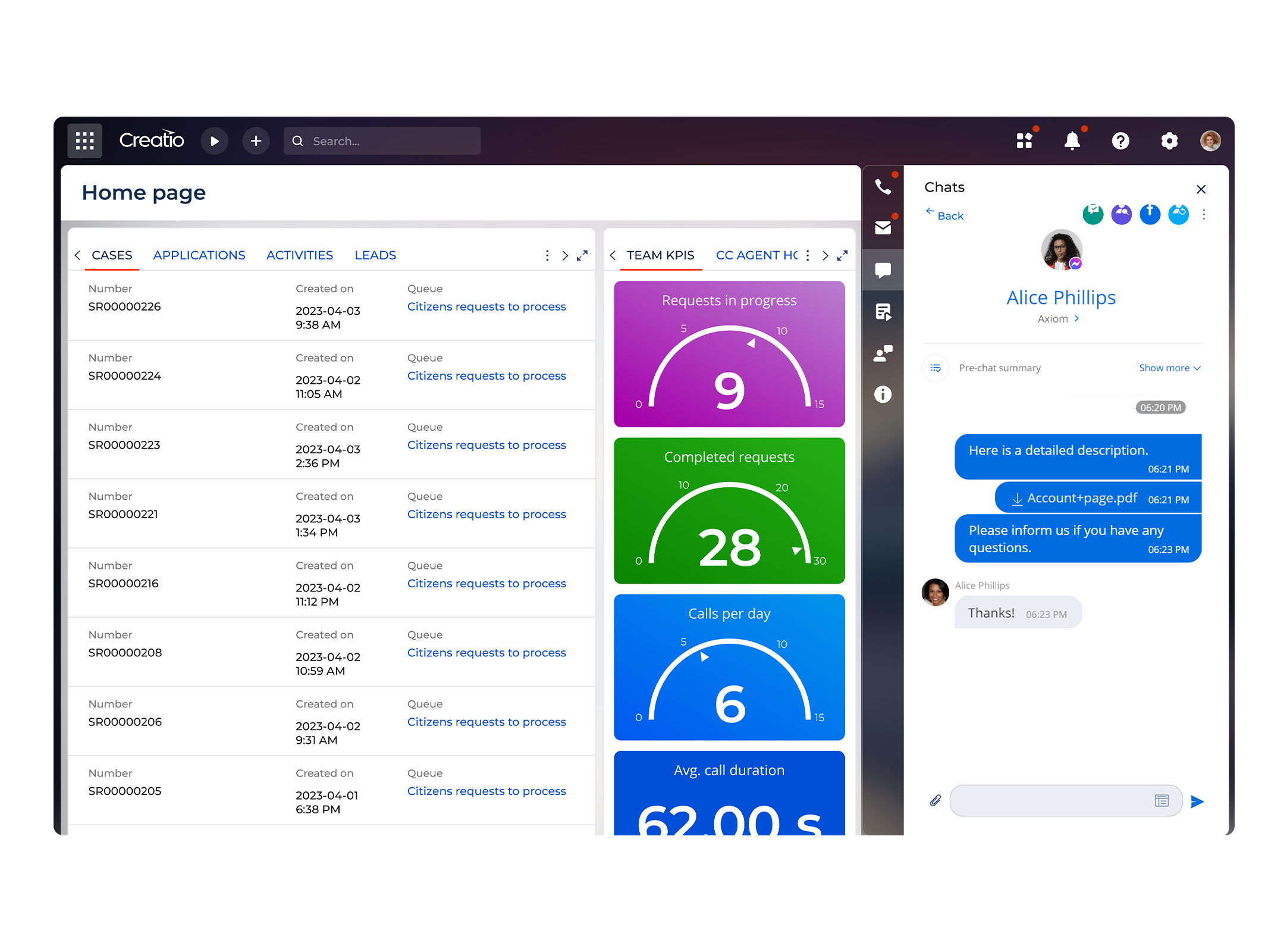 Creatio CRM for governments