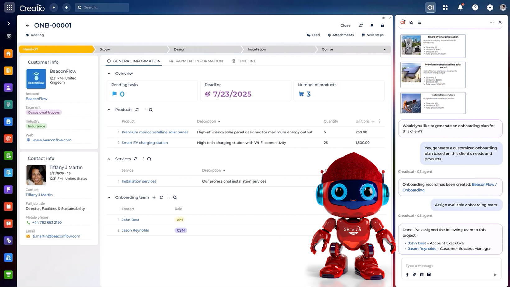 Creatio’s AI Agent for Service