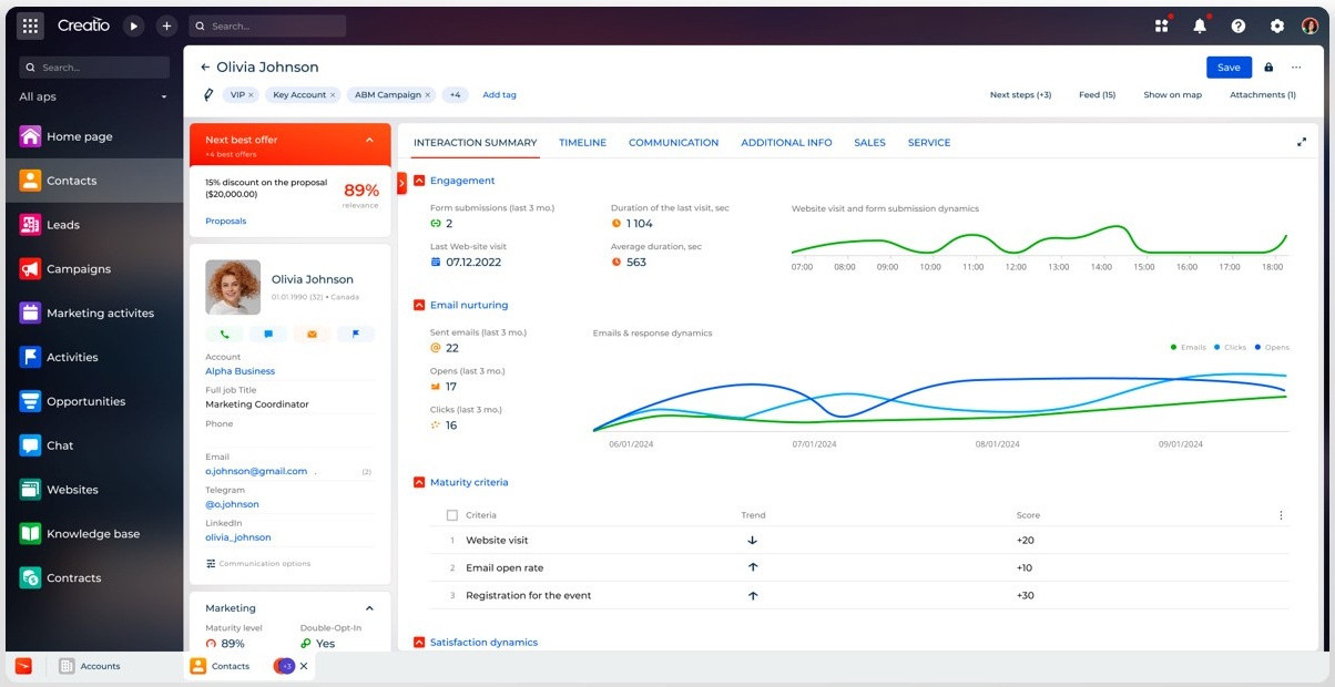 Creatio CRM software
