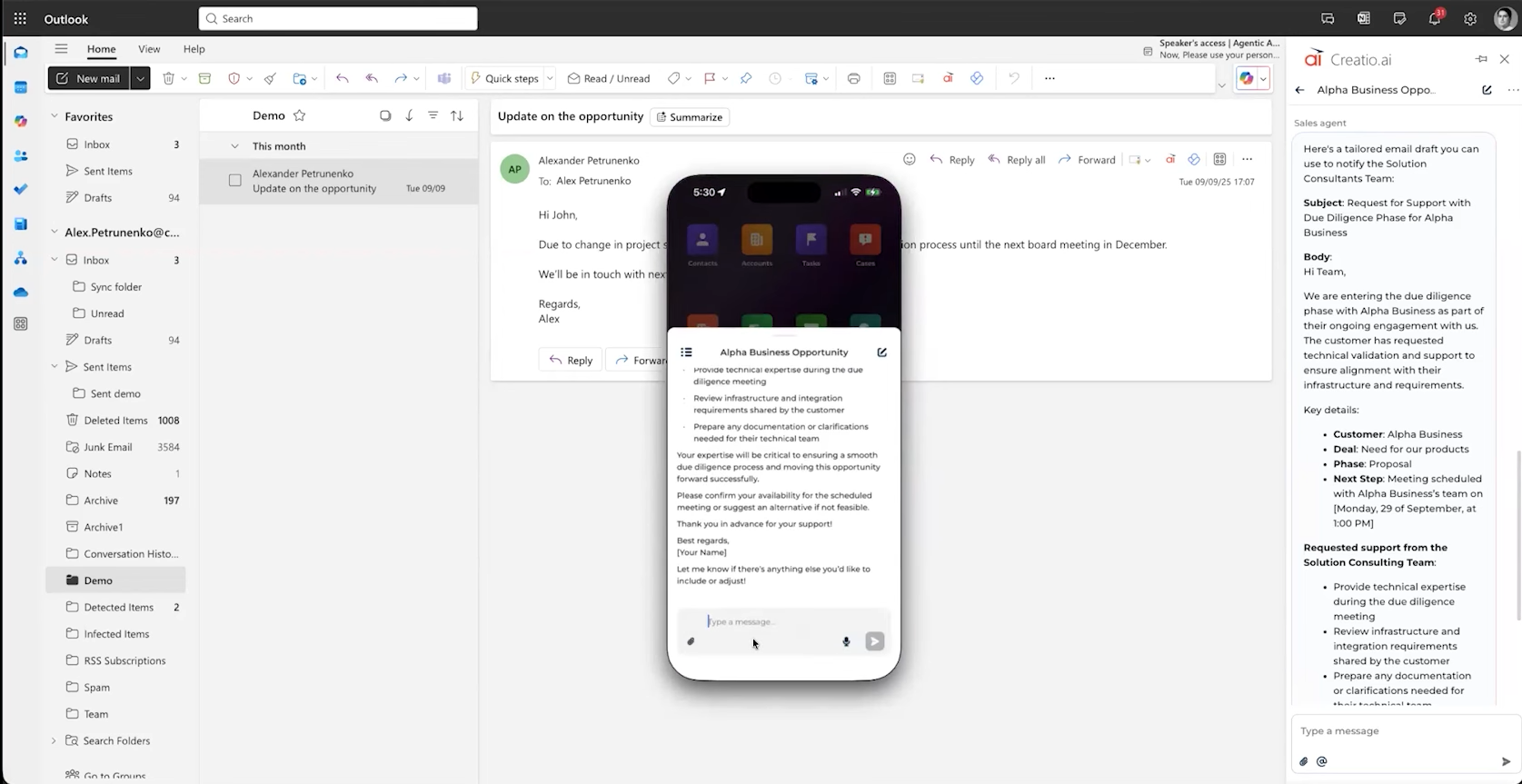Example of Embedded & Mobile AI by Creatio
