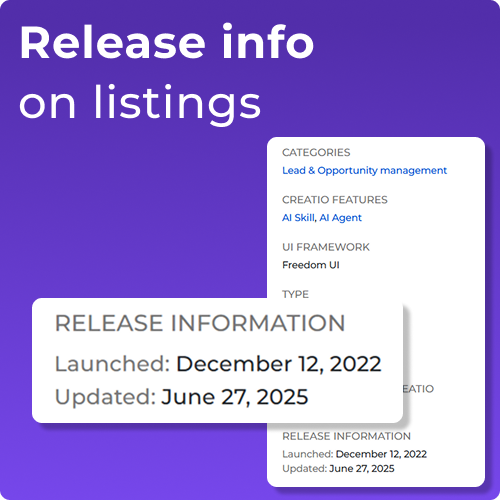 Release info on listings