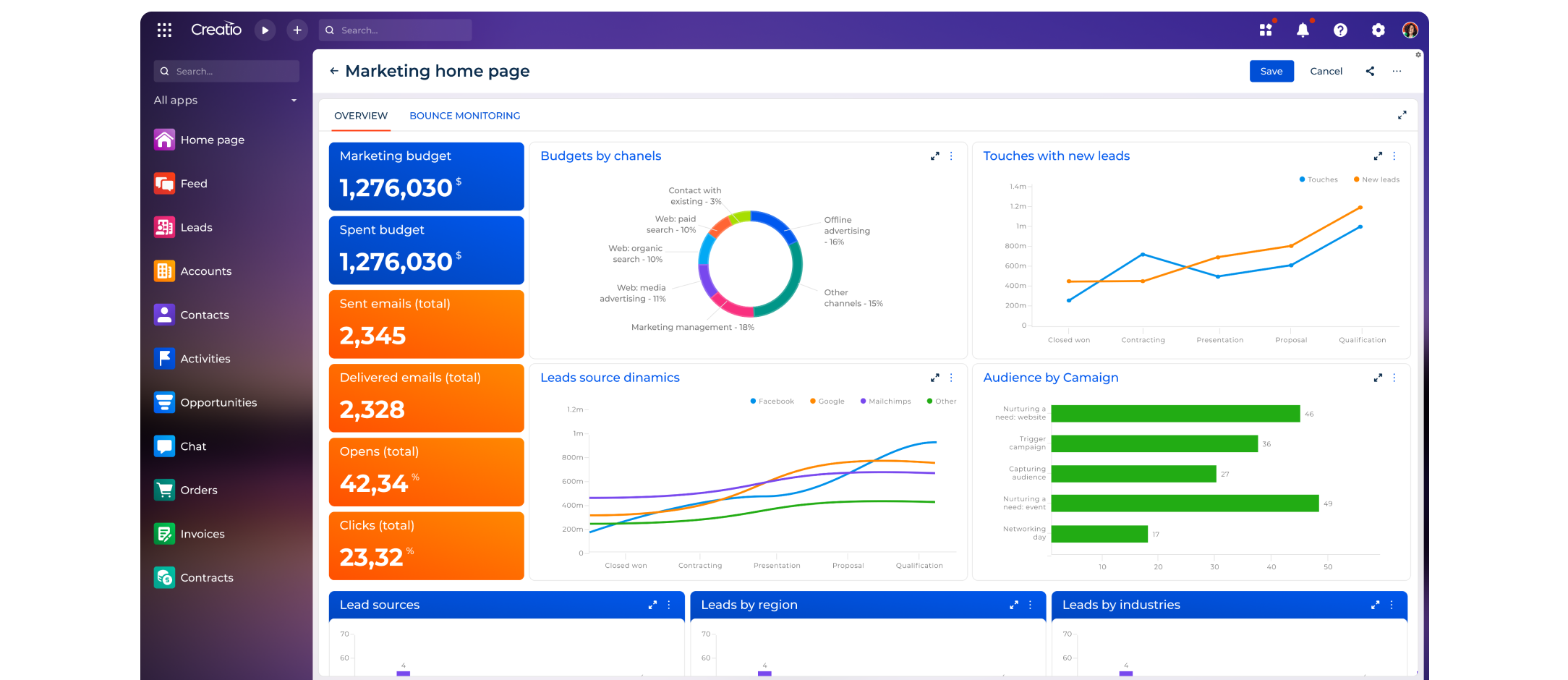 Plataforma combinable de automatización de marketing | Marketing Creatio