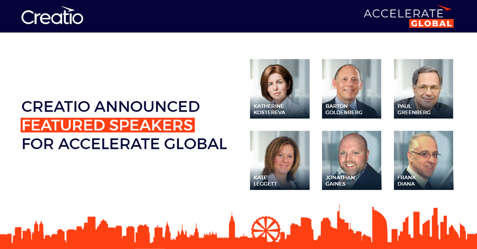 Creatio Announced Featured Speakers for its 24-Hour Virtual Conference, ACCELERATE Global
