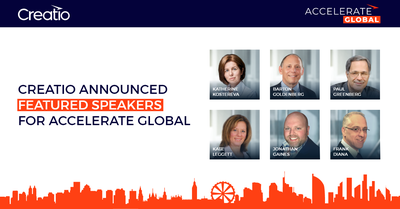 Creatio Announced Featured Speakers for its 24-Hour Virtual Conference, ACCELERATE Global