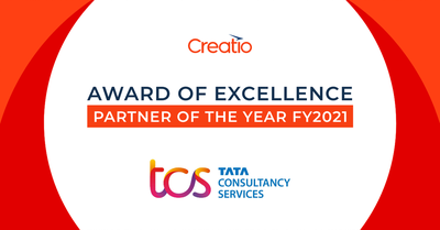 Creatio recognizes Tata Consultancy Services with a Partner of the Year FY2021 Award of Excellence