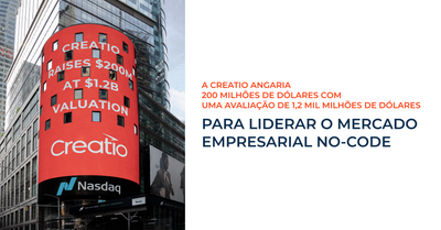 A Creatio angaria 200 milhões de dólares com uma avaliação de 1,2 mil milhões de dólares para liderar o mercado empresarial no-code