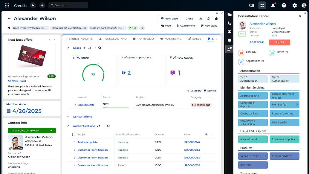 Financial CRM For Front Office