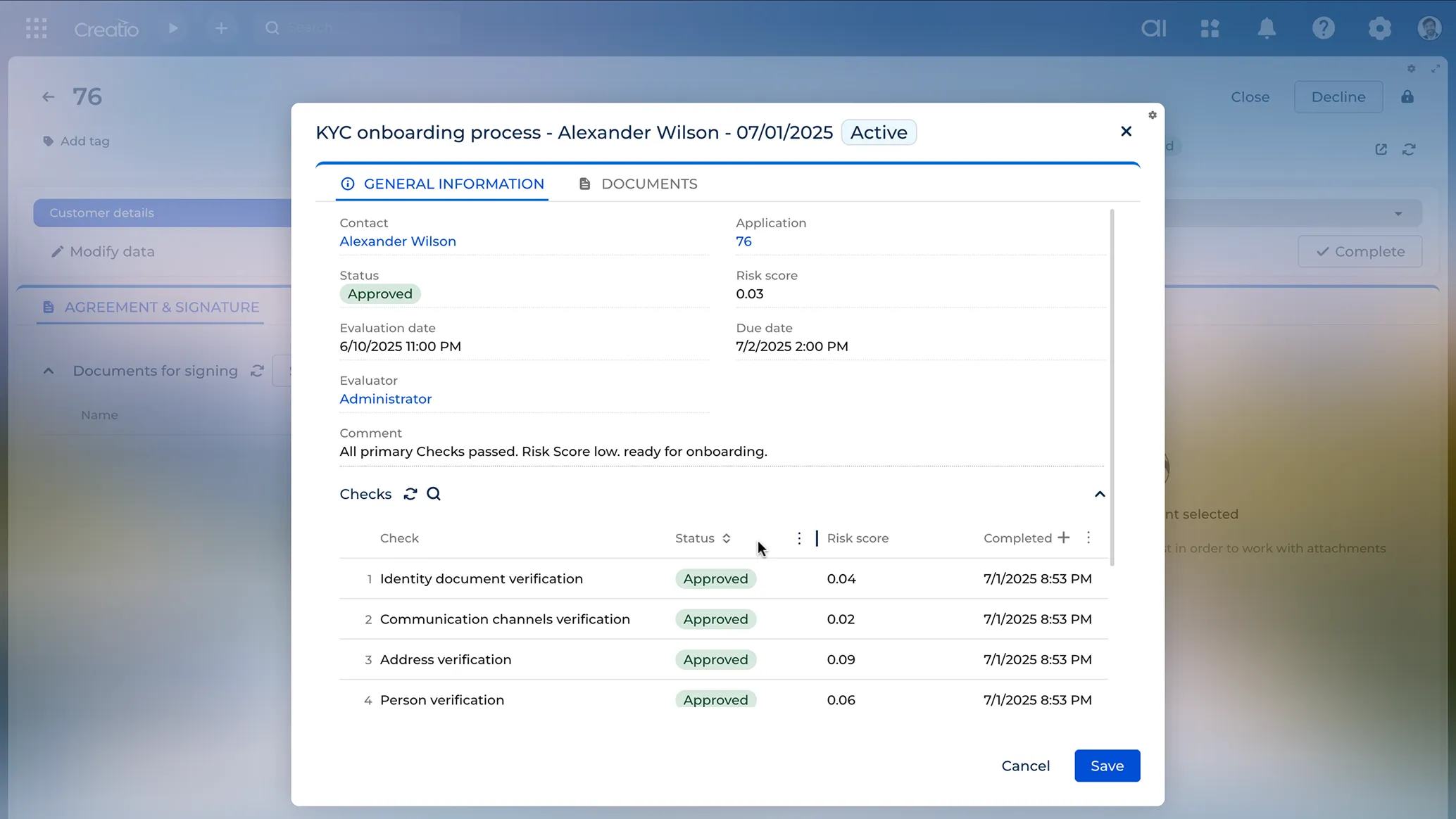 Creatio Compliance Management Solution