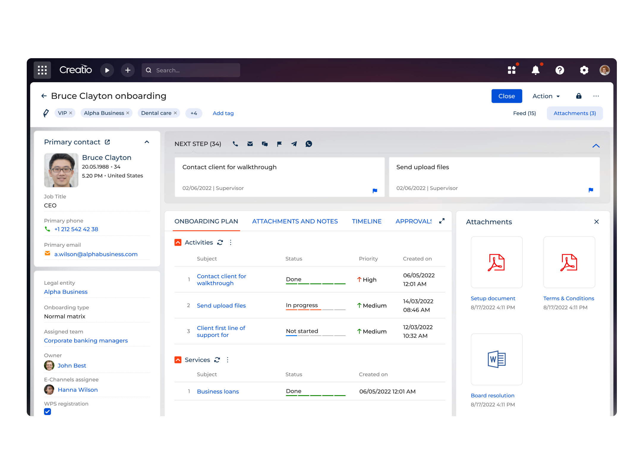 Onboarding and account opening workflows in Financial CRM