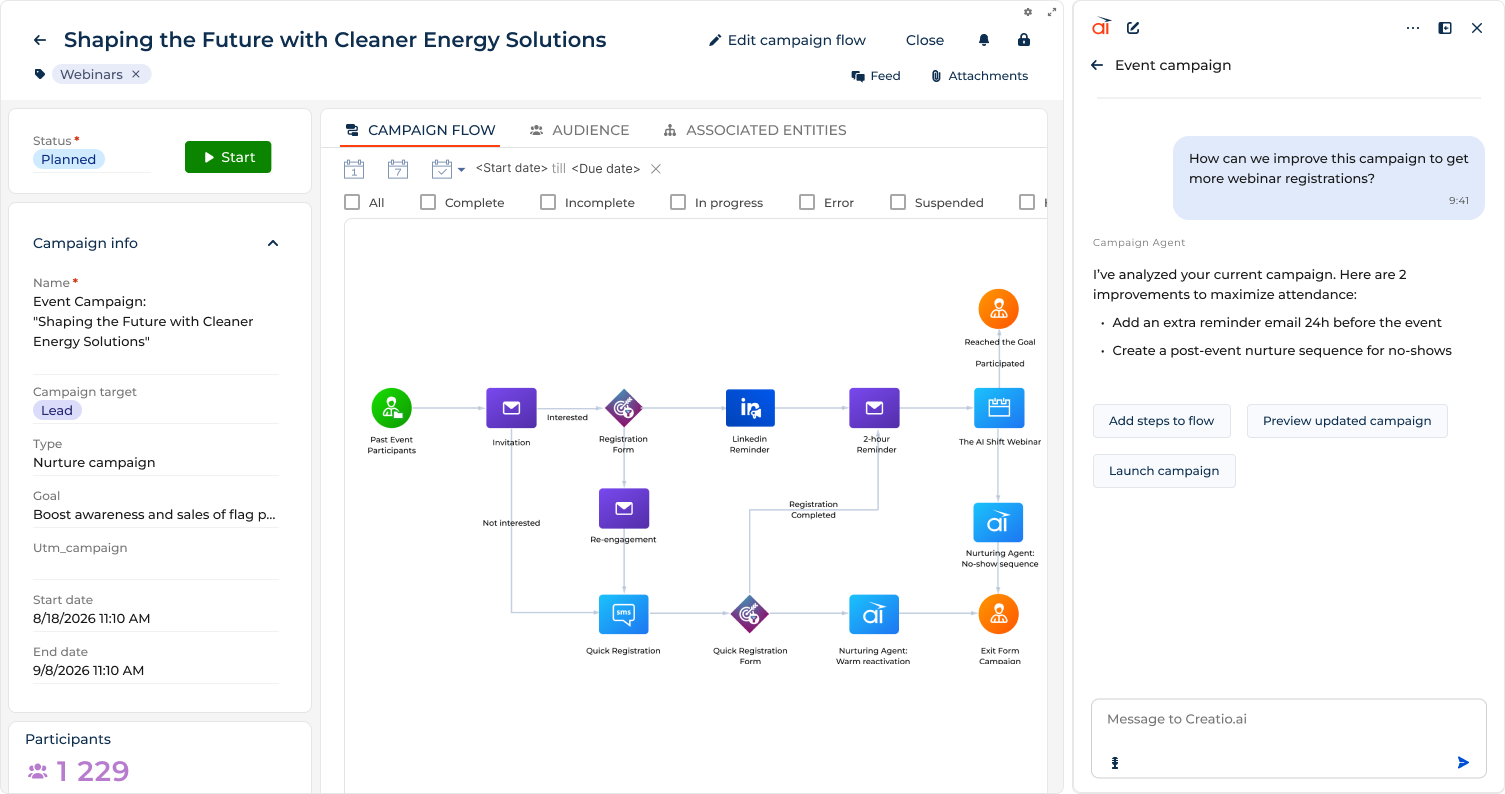 Marketing Automation & Campaign Management in Creatio CRM