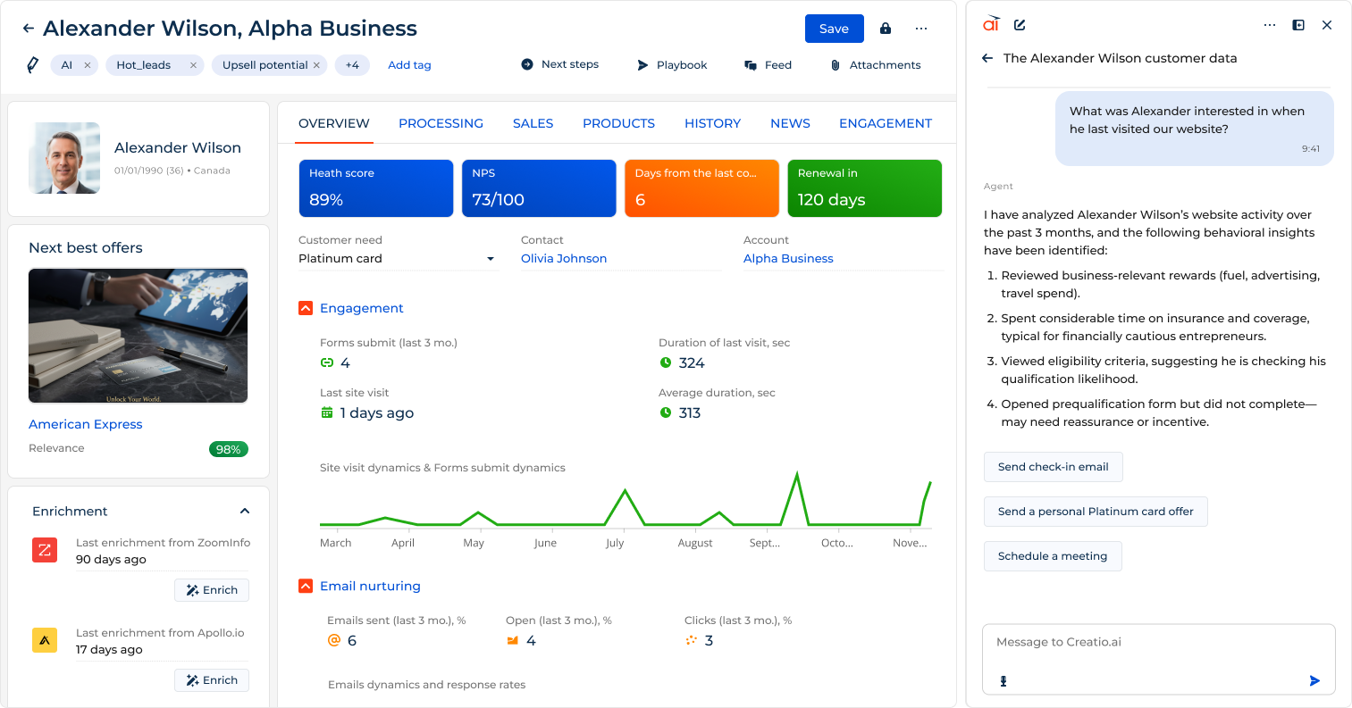 Contact & Account Management in Creatio CRM